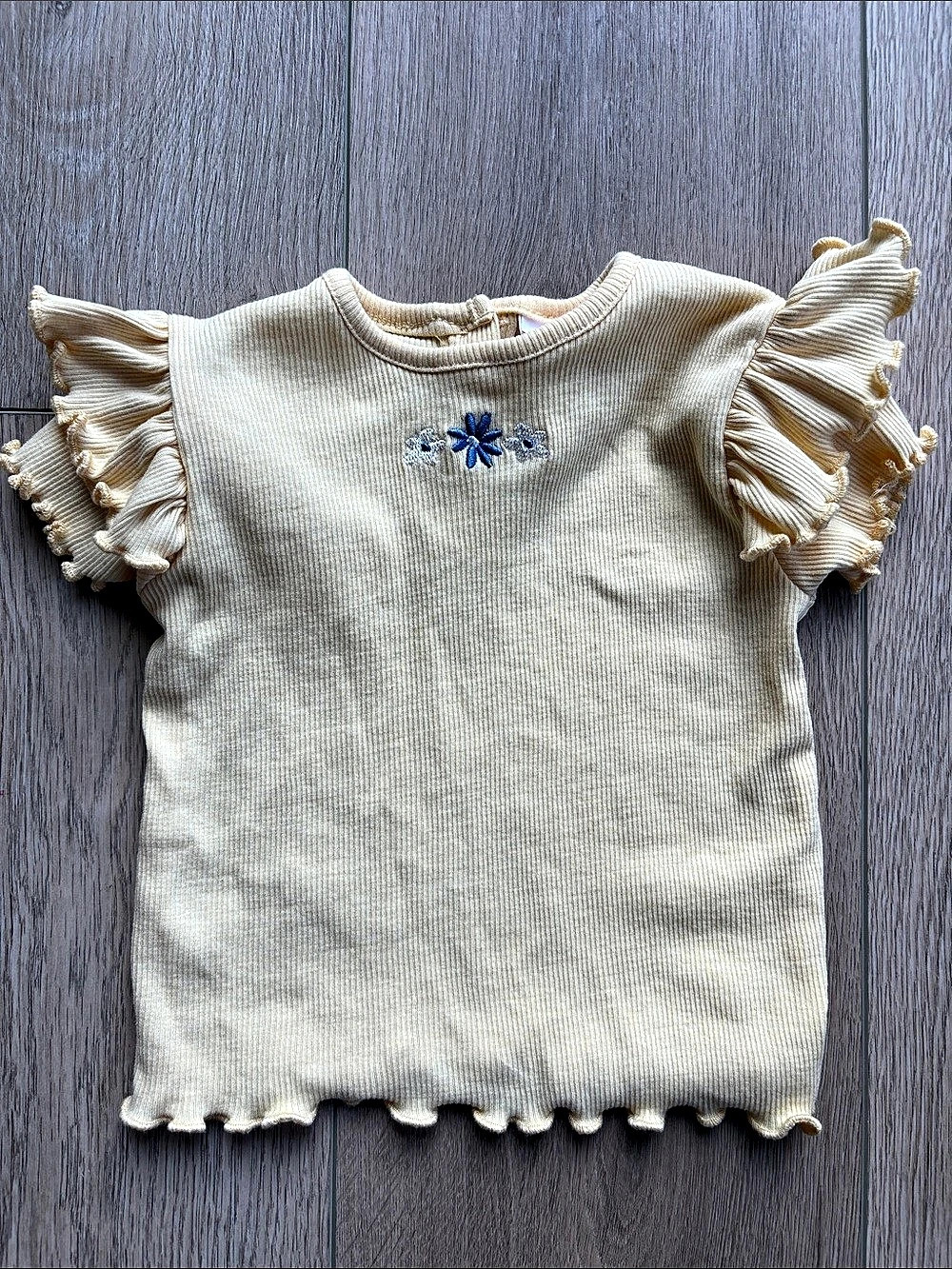 Kids Yellow Ruffle Sleeve Top Like New